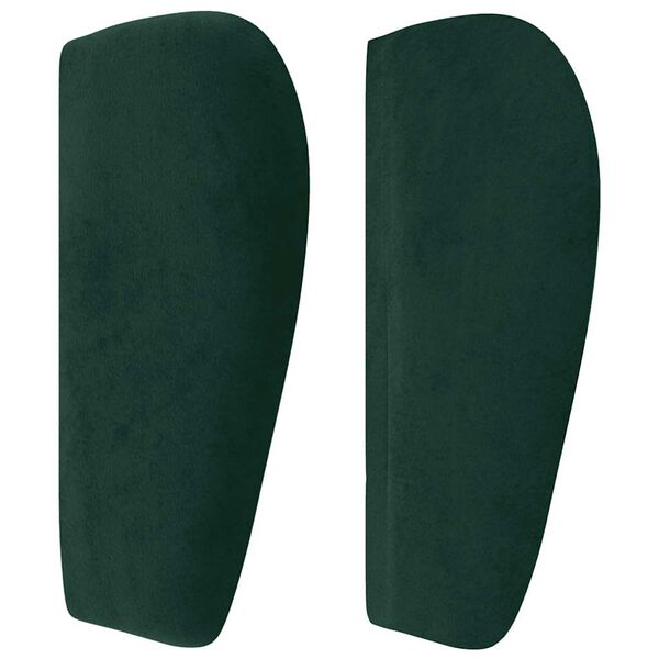 vidaXL Cabeceira de cama c/ abas veludo 93x23x78/88 cm verde-escuro