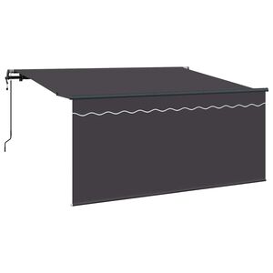 vidaXL Toldo Retr&aacute;til Riscas Antracite 300 x 200 cm tecido