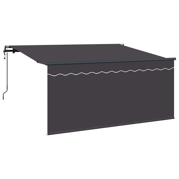 vidaXL Toldo Retr&aacute;til Riscas Antracite 300 x 200 cm tecido