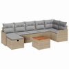 vidaXL Conjunto de Sof&aacute; de Jardim 8 unid. Bege Rattan Sint&eacute;tico