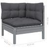 vidaXL 5 pcs conjunto lounge de jardim c/ almofad&otilde;es pinho cinza