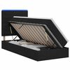 vidaXL Cama de Armazenamento LED com Colch&atilde;o Preto 90 x 190 cm Tecido