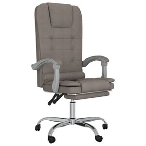 vidaXL Cadeira de escrit&oacute;rio reclin&aacute;vel de massagens cinza-acastanhado