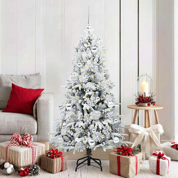 vidaXL &Aacute;rvore de Natal Articulada Artificial Branco 150 cm PE e PVC