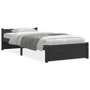 vidaXL Estrutura de cama 90x200 cm madeira maci&ccedil;a preto