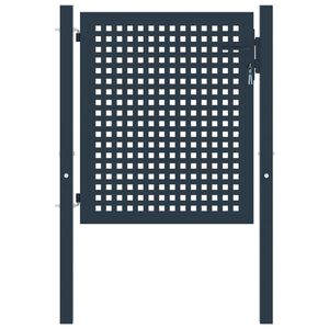 vidaXL Port&atilde;o de cerca Antracite 102x75 cm A&ccedil;o