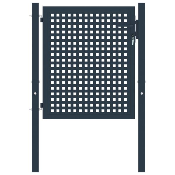 vidaXL Port&atilde;o de cerca Antracite 102x75 cm A&ccedil;o