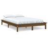 vidaXL Estrutura de cama 140x190 cm pinho maci&ccedil;o castanho mel