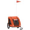 vidaXL Reboque bicicleta p/ animais tecido oxford/ferro laranja