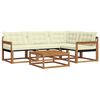 vidaXL Conjunto de Sof&aacute;s para Exterior 5 pcs Natural e Creme