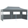 vidaXL Tenda dobr&aacute;vel profissional festas 4 paredes 3x6m a&ccedil;o antracite