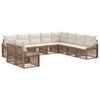 vidaXL Conjunto de Sof&aacute; de Jardim 10 pcs Bege vime PE