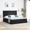 vidaXL Cama com Armazenamento com colch&atilde;o Preto 200 x 200 cm Veludo