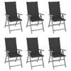 vidaXL Cadeiras jardim reclin&aacute;veis c/ almofad&otilde;es 6 pcs ac&aacute;cia maci&ccedil;a