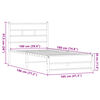 vidaXL Estrutura de cama sem colchão 100x190cm metal carvalho castanho
