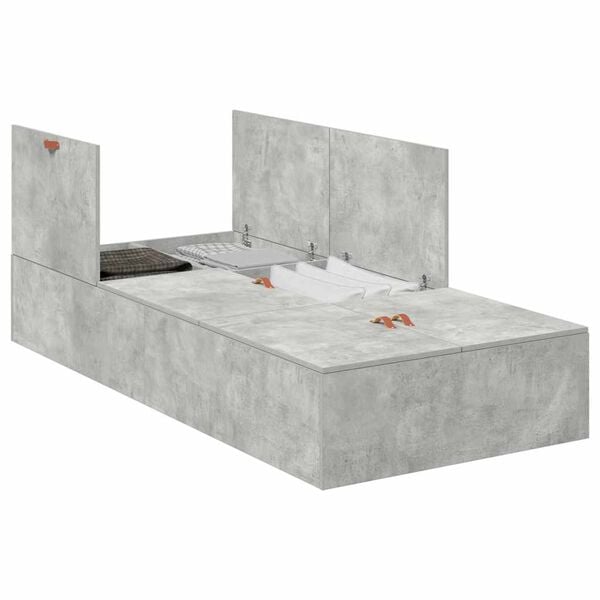 vidaXL Estrado de cama com arrumação Cinzento 70 x 190 cm
