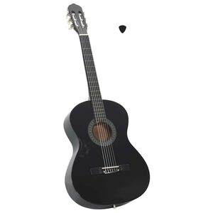 vidaXL Guitarra cl&aacute;ssica para iniciantes 4/4 39" madeira tilia preto