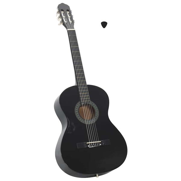 vidaXL Guitarra clássica para iniciantes 4/4 39" madeira tilia preto