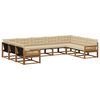 vidaXL Conjunto de Sof&aacute;s para Exterior 9 pcs Natural e Bege