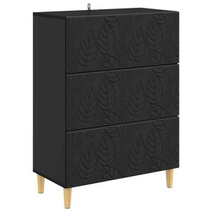vidaXL Gabinete de Gavetas Preto 66 x 34,5 x 90 cm