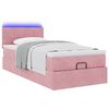 vidaXL Cama otomana com colch&atilde;o & LEDs 80x200cm veludo rosa
