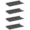 vidaXL Prateleira Flutuante 4 pcs Preto 40 x 18 x 2,5 cm A&ccedil;o