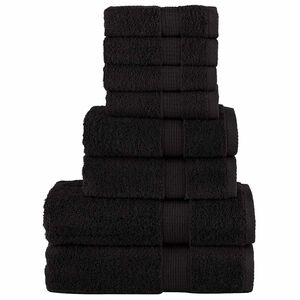 vidaXL 8pcs Conjunto toalhas banho premium SOLUND 600 gsm preto
