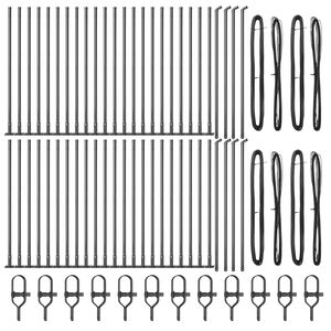 vidaXL Poste de Cerca Outros 52 pcs Cinzeto 3,2 x 3,2 x 50 cm Aço
