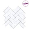 vidaXL Azulejo Chevron 10 pcs Branco e Cinza 30 x 30 cm