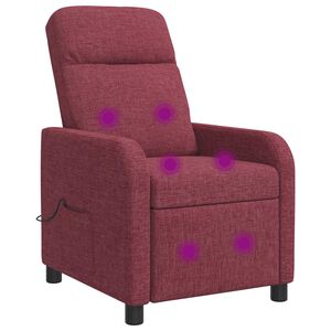 vidaXL Recliner de Massagem Vinho Vermelho Tecido
