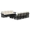 vidaXL Conjunto de Sof&aacute; de Jardim 9 unid. Preto e Branco Creme vime PE