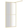 vidaXL Divisória de chuveiro 100x195 cm vidro transparente ESG dourado