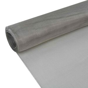 vidaXL Rede de malha 100x500 cm a&ccedil;o inoxid&aacute;vel prateado