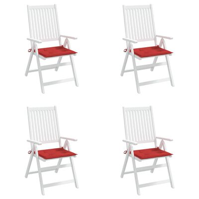 vidaXL Almofadões p/ cadeiras jardim 4pcs 40x40x3 cm oxford vermelho
