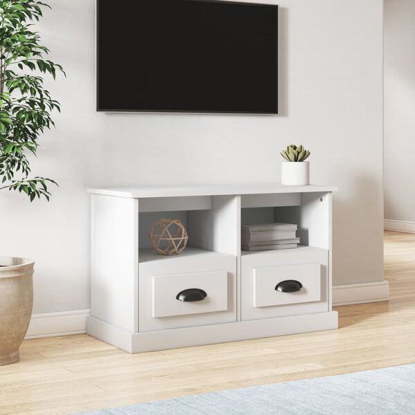 vidaXL Móvel p/ TV 80x35x50 cm derivados de madeira branco