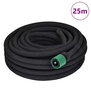 vidaXL Mangueira para rega gota-a-gota de jardim 10 m borracha preto