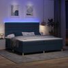 vidaXL Cama Box Spring LED com colch&atilde;o Azul 200 x 200 cm tecido