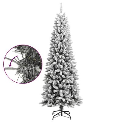 vidaXL Árvore de Natal artificial com neve PVC & PE 210 cm