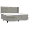 vidaXL Cama com molas/colch&atilde;o 200x200 cm veludo cinzento-claro