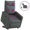 vidaXL Poltrona el&eacute;trica elevat&oacute;ria massagens tecido cinzento-escuro