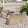 vidaXL Conjunto de Sof&aacute; de Jardim 6 pcs Bege Rattan Sint&eacute;tico