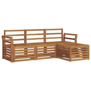 vidaXL Conjunto de Sof&aacute;s para Exterior 4 pcs Natural