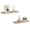 vidaXL Prateleiras de parede 2 pcs 40x9x3 cm branco e carvalho sonoma