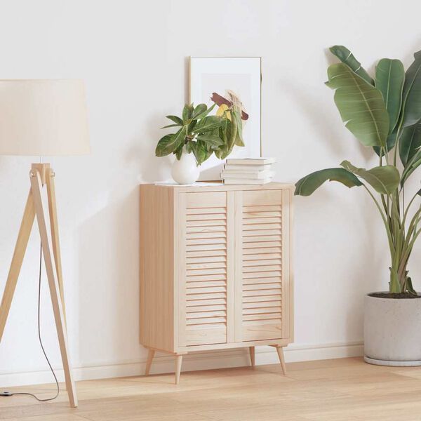 vidaXL Portas de arm&aacute;rio 2 pcs com design de persiana pinho maci&ccedil;o