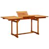 vidaXL Mesa de jantar p/ jardim (120-170)x80x75 cm ac&aacute;cia maci&ccedil;a