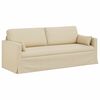 vidaXL Sof&aacute; 2 pcs Creme 198 x 78 x 80 cm tecido