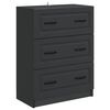 vidaXL Gabinete de Gavetas Preto 66 x 34,5 x 87 cm