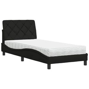 vidaXL Cama com colch&atilde;o 90x190 cm tecido preto