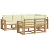 vidaXL Conjunto de Sof&aacute;s para Exterior 7 pcs Branco e Creme Poli&eacute;ster