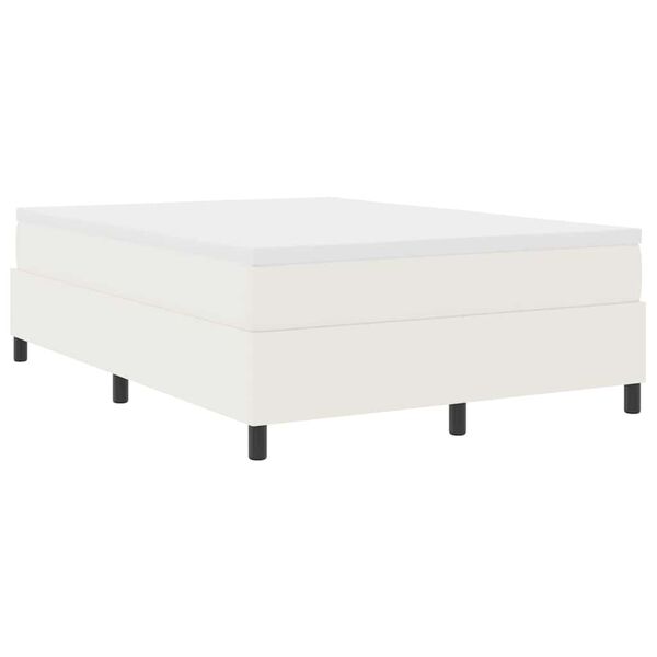 vidaXL Cama Box Creme e Branco 160 x 200 cm Tecido de Veludo Cotele